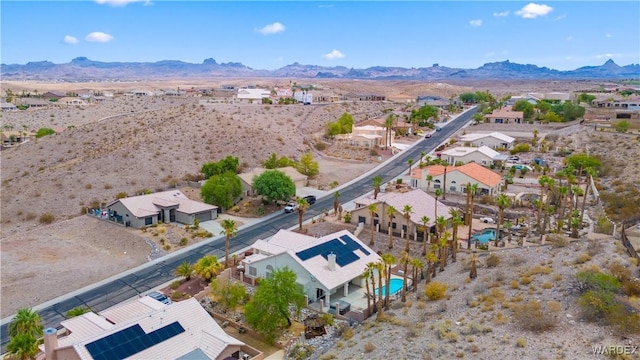 bird's eye view featuring a residential view and a mountain view