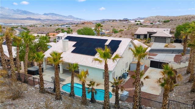 bird's eye view with a residential view and a mountain view