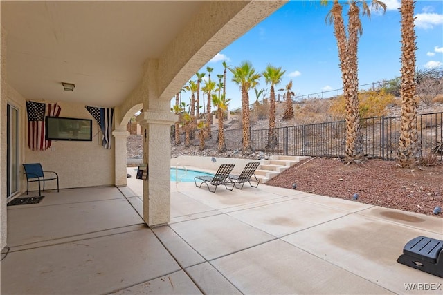 view of patio / terrace with a fenced in pool and a fenced backyard