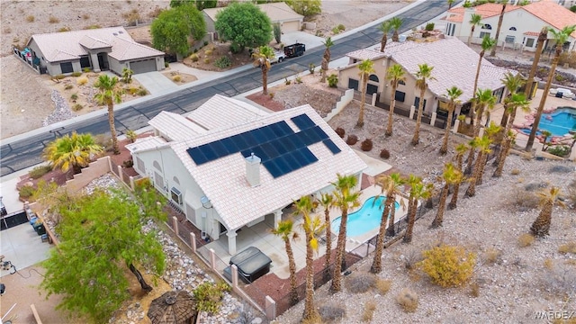 aerial view featuring a residential view