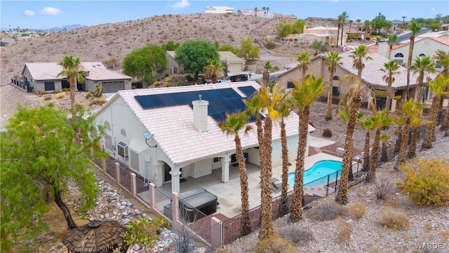 bird's eye view with a residential view