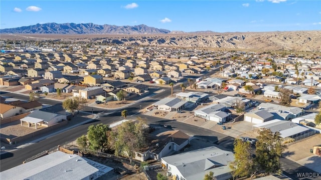 aerial view with a residential view and a mountain view