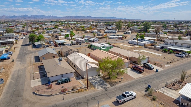 birds eye view of property featuring a residential view and a mountain view