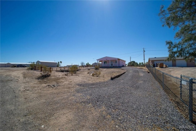 view of yard featuring fence