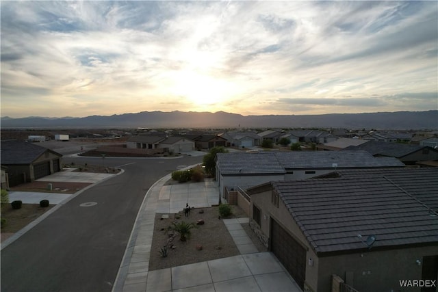 mountain view with a residential view