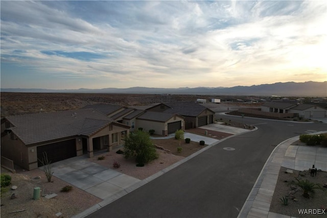 view of mountain feature with a residential view