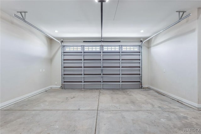 garage with baseboards