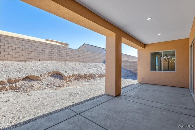 view of patio featuring a fenced backyard