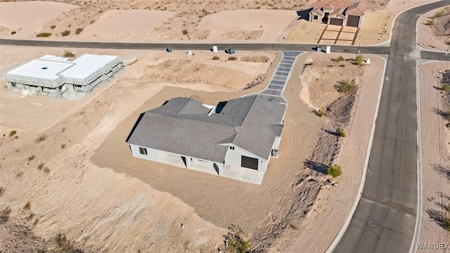 aerial view with a desert view