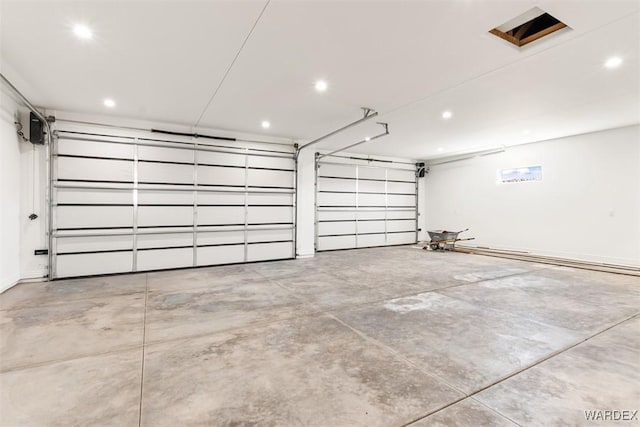 garage featuring recessed lighting