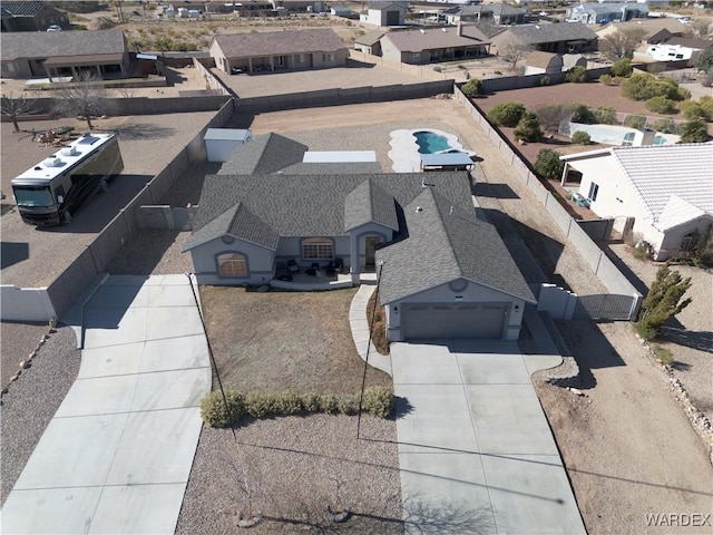 aerial view featuring a residential view
