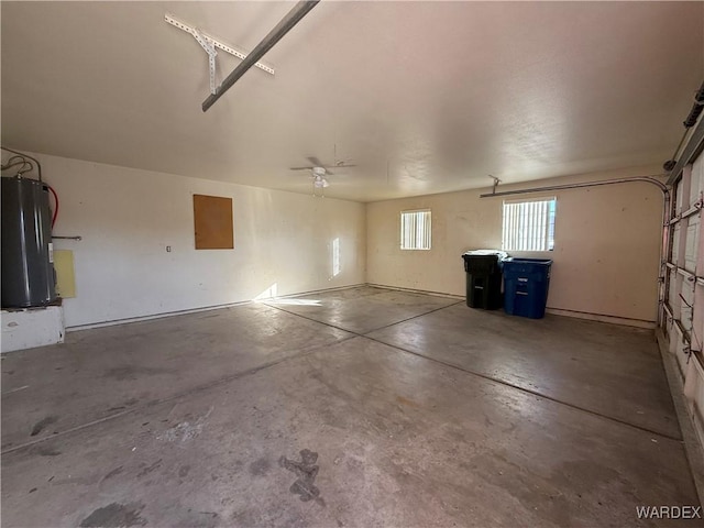 garage with water heater