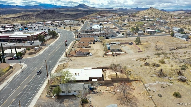 birds eye view of property featuring a mountain view and a residential view