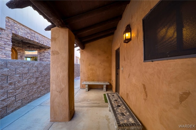 view of patio / terrace featuring fence