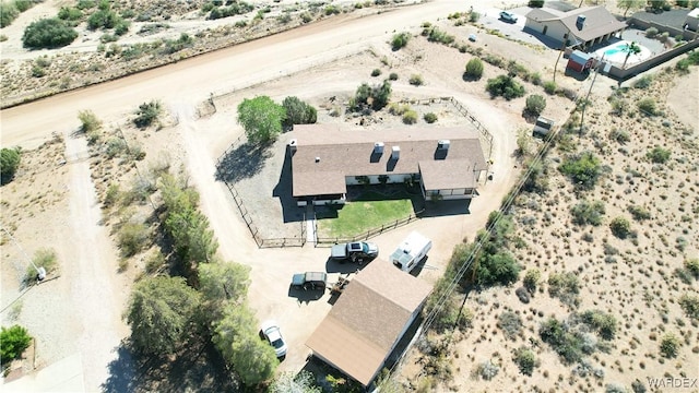 drone / aerial view featuring view of desert