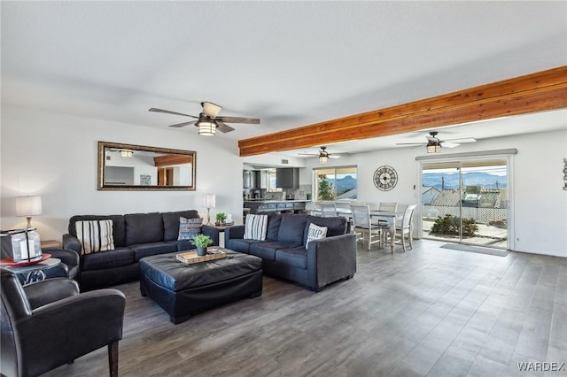 living room with wood finished floors