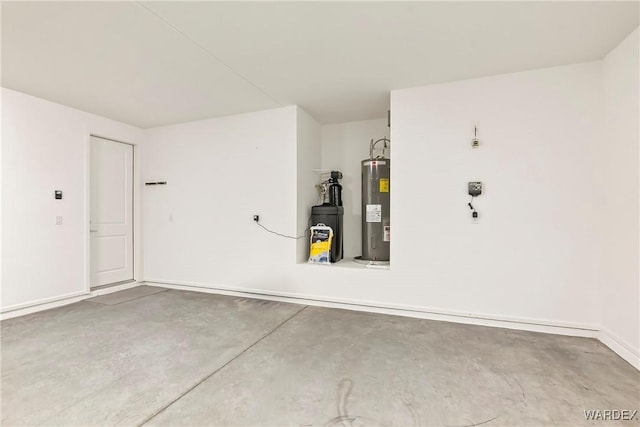 garage with electric water heater