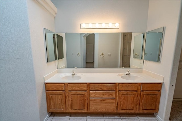 3103 Crater Dr, Lake Havasu, AZ 86404 - full bathroom with double vanity and tile patterned flooring