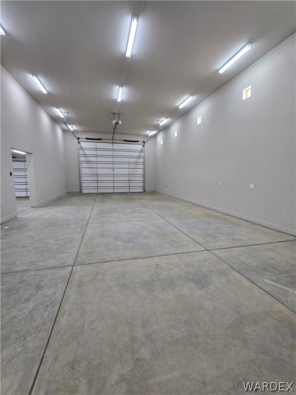 garage with baseboards