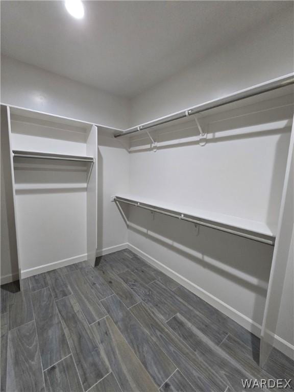 spacious closet with wood tiled floor