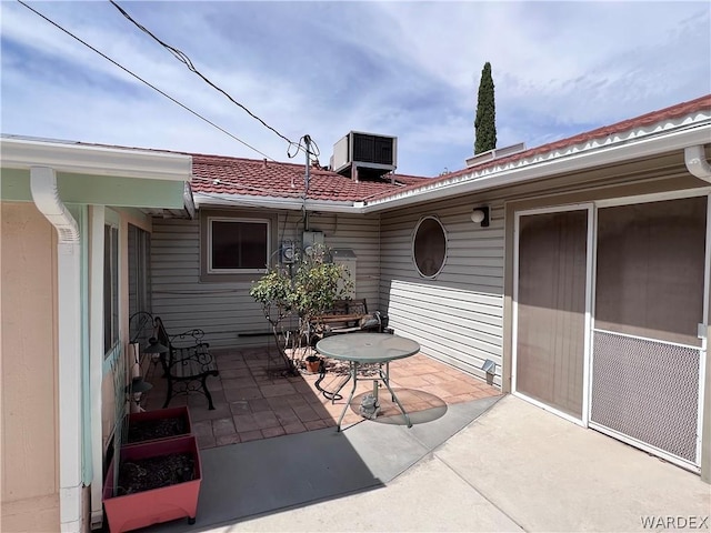 view of patio / terrace featuring central air condition unit