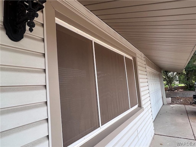 exterior space featuring a garage