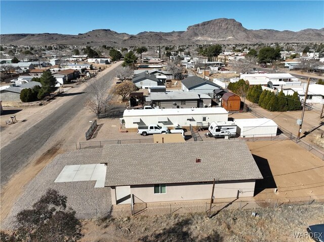 aerial view with a residential view and a mountain view