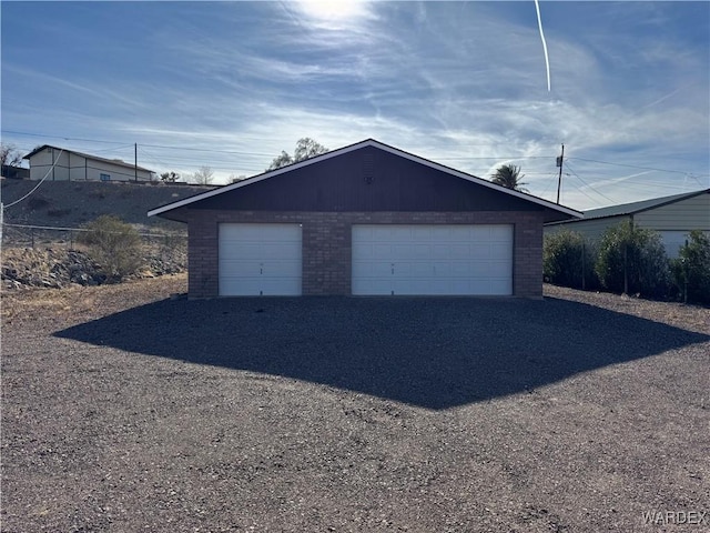 view of detached garage