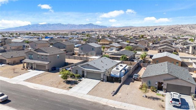 aerial view with a residential view and a mountain view