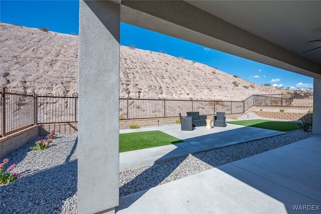 view of patio featuring a fenced backyard