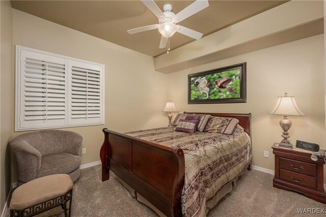 231 Moser Ave Unit G, Bullhead City, AZ 86429 - carpeted bedroom featuring baseboards and ceiling fan