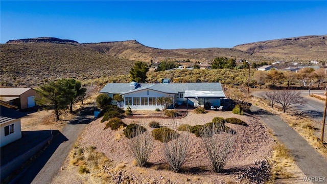 aerial view featuring a mountain view