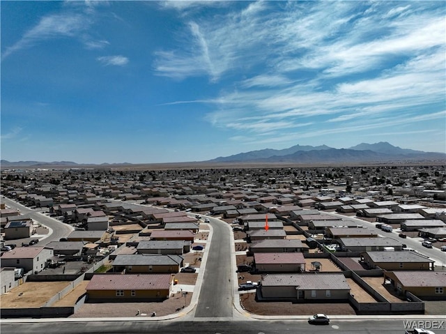 bird's eye view with a mountain view and a residential view