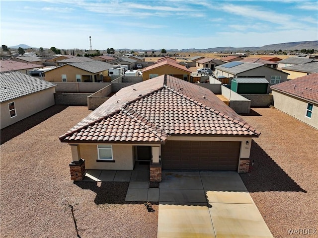 aerial view with a residential view