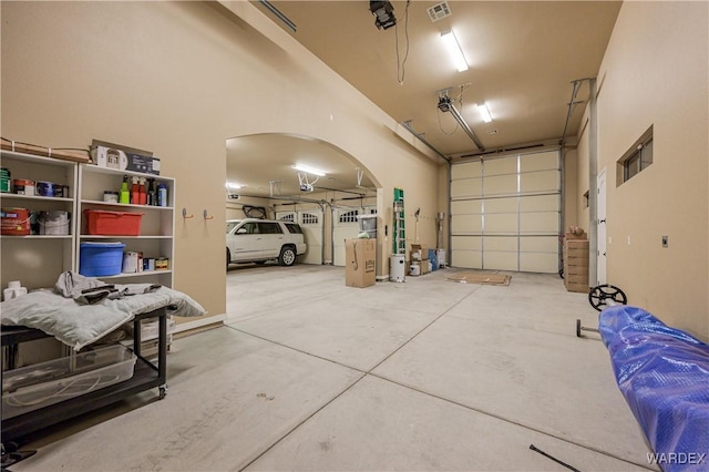 garage with visible vents