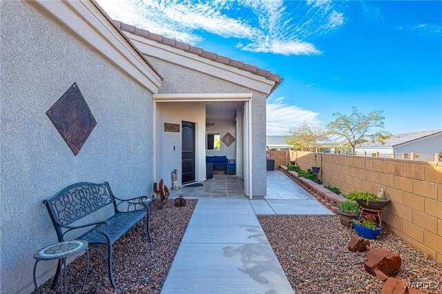 view of patio with a fenced backyard