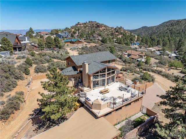 aerial view featuring a mountain view