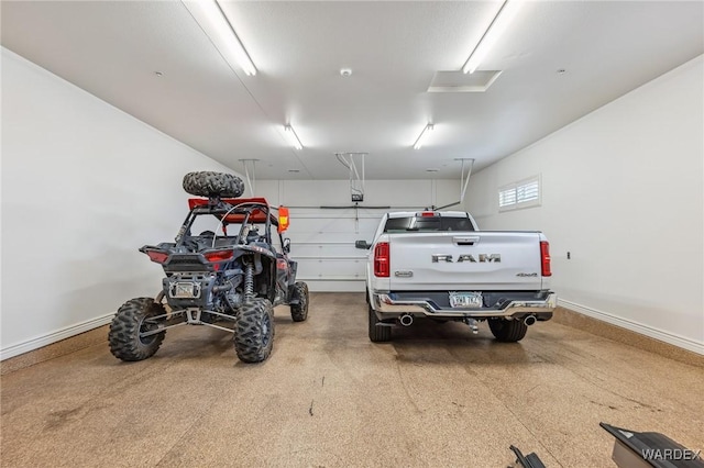 garage with baseboards