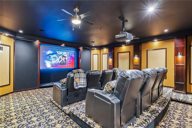 cinema room featuring carpet