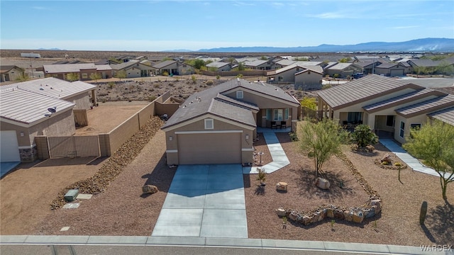 aerial view with a residential view and a mountain view