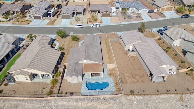 drone / aerial view with a residential view