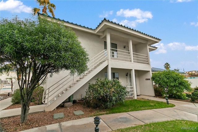 exterior space with stairway