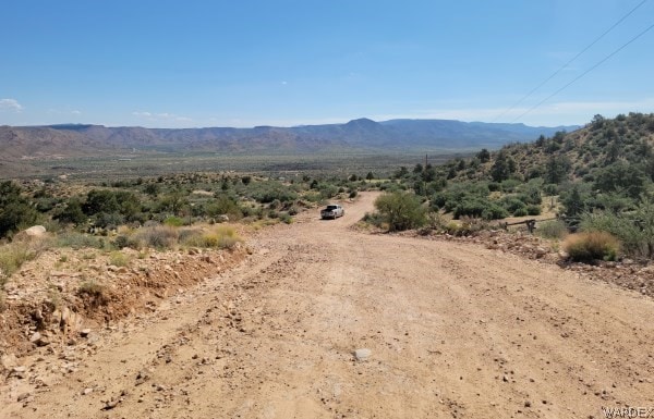 view of road featuring a mountain view