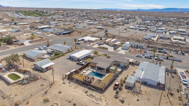 aerial view with a residential view and a mountain view