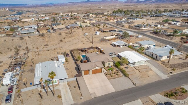 aerial view with a residential view and a mountain view