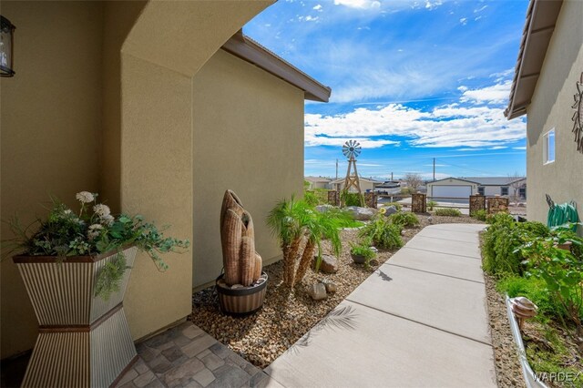 exterior space with fence and a patio