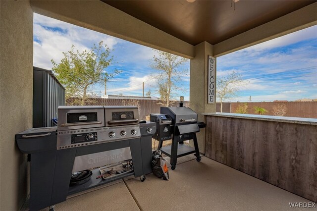 view of patio featuring area for grilling