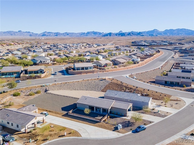 birds eye view of property featuring a residential view and a mountain view