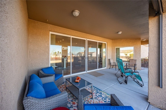 view of patio with outdoor lounge area