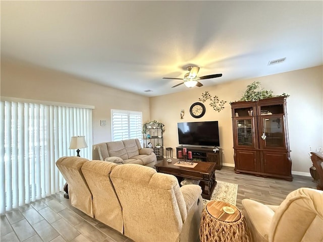 2600 Slide Mountain Loop, Bullhead City, AZ 86442 - living room with ceiling fan and light wood-type flooring
